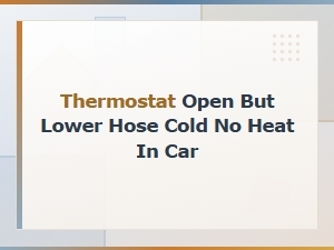 Thermostat Open but Lower Hose Cold: Why Your Car Has No Heat