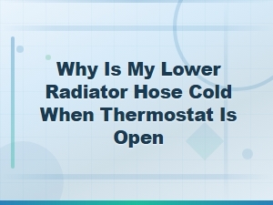 Why Is My Lower Radiator Hose Cold When the Thermostat Is Open?